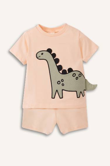 Erkek Bebek 2'li Pijama Takımı Kısa Kollu Penye Tişort Esnek Belli Şort