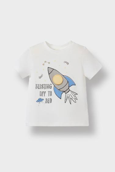 Baby Boy Space Printed Cotton 2 Piece Pajama Set