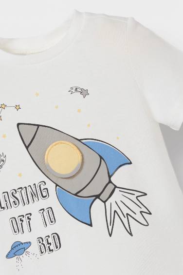 Baby Boy Space Printed Cotton 2 Piece Pajama Set