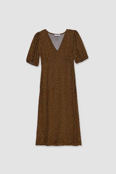 V-Neck Floral Midi Dress