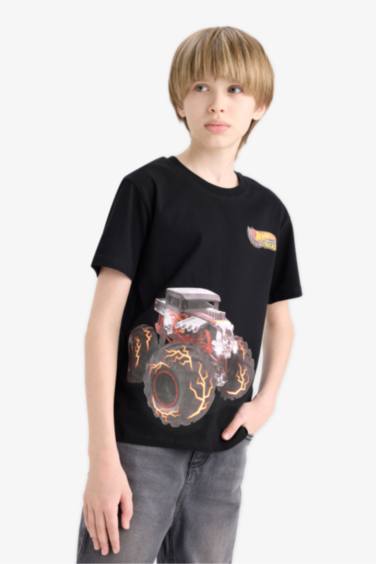 تيشيرت ولادي نص ردن قصة عادية بياخة مستديرة من هوت ويلز