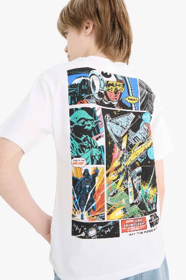 Erkek Çocuk Star Wars Bisiklet Yaka Kısa Kollu Tişört