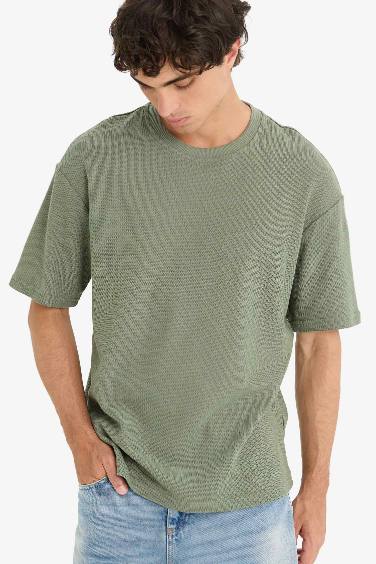 تيشيرت نص كم اوفر سايز مطبوع محكم