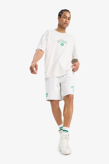 DeFactoFit NBA Boston Celtics Standart Fit Kısa Paça Şort