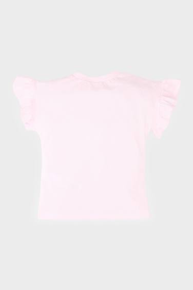 تيشيرت نص كم قصة عادية بياقة مستديرة من باربي