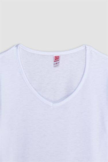 طقم بيجاما قصة عادية كم طويل بنطلون منقط وتيشيرت من Fall in Love - قطعتين