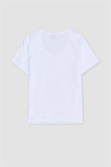 طقم بيجاما قصة عادية كم طويل بنطلون منقط وتيشيرت من Fall in Love - قطعتين