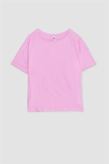 طقم بيجاما بناتي بينك قصة عادية كم طويل من Fall in Love - قطعتين