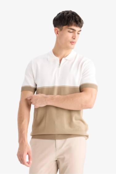 Standard Fit Short Sleeve Knitwear Polo T-Shirt