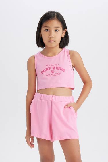 طقم بناتي بينك - قطعتين