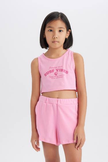 طقم بناتي بينك - قطعتين