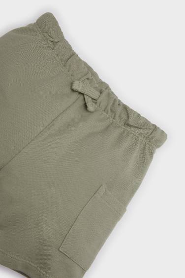 شورت بيبي ولادي بيزك سادة بخصر مطاطي قصة عادية