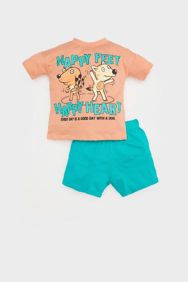 Baby Boy Printed Short Sleeve T-shirt Shorts 2 Piece Set