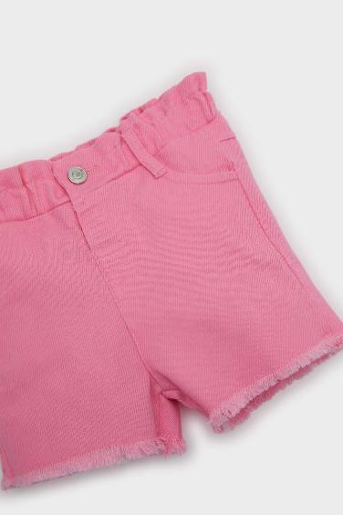 Baby Girl Paperbag Fit Paperbag Waist Shorts