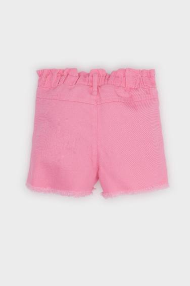 Baby Girl Paperbag Fit Paperbag Waist Shorts