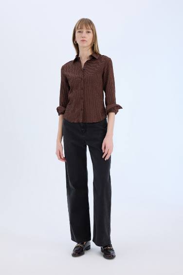 قميص كاروهات ردن طويل سليم فيت