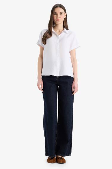 Regular Fit Shirt Collar Short Sleeve Shirt