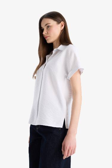 Regular Fit Shirt Collar Short Sleeve Shirt