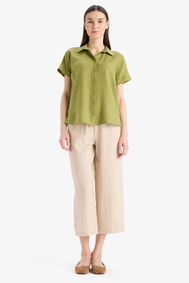 Regular Fit Shirt Collar Short Sleeve Shirt