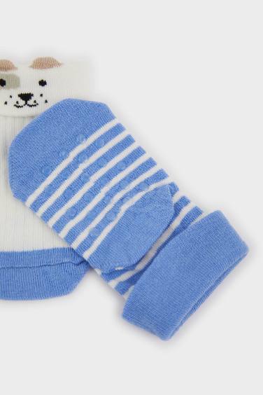 Противоскользящие детские длинные носки для мальчиков из хлопка, комплект из 2 пар