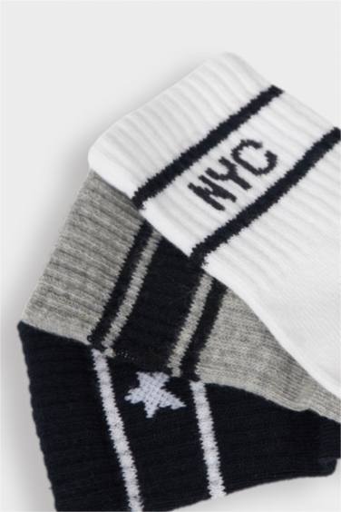 Мужские детские 3 пары длинных хлопковых носков с нескользящей подошвой