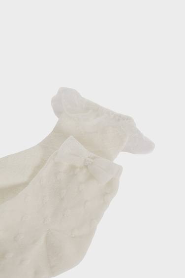 Baby Girl Non-Slip Sole 2 Piece Cotton Long Socks