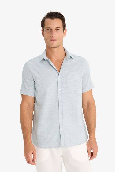 Modern Fit Polo Neck Summer Basic Shirt