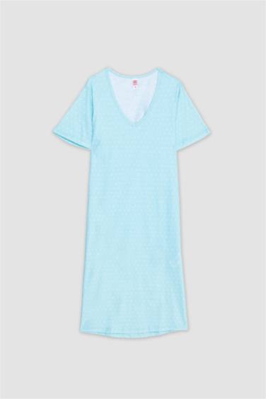 فستان نوم قصة عادية بياقة V Fall in Love من