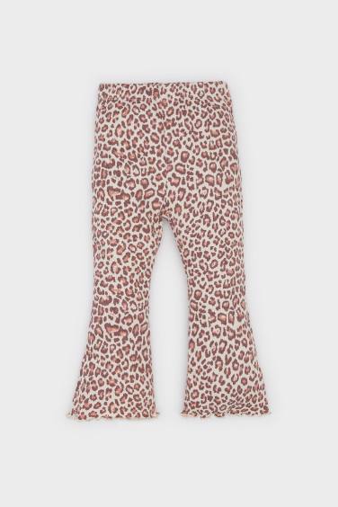 Baby Girl Leopard Patterned Corduroy Leggings