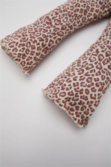 Baby Girl Leopard Patterned Corduroy Leggings