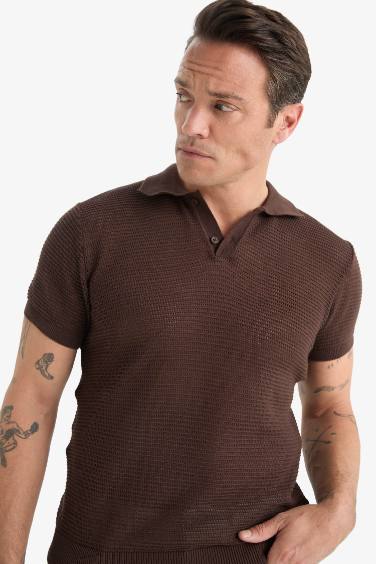 Standard Fit Polo Collar Knitwear Polo T-Shirt