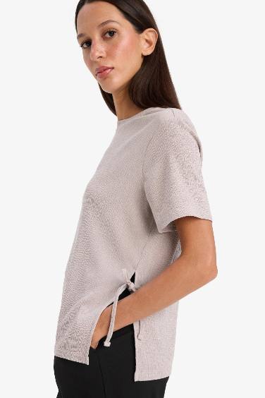 Регулярная посадка футболка с коротким рукавом и круглым вырезом