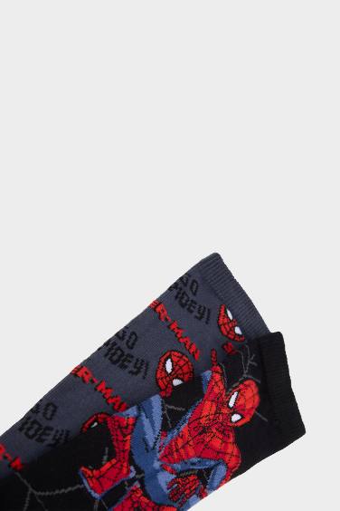 Lot de 2 paires de Chaussettes longues en coton Spiderman pour garçon