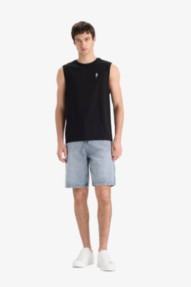 Regular Fit Printed Crew Neck Sleeveless Tank Top
