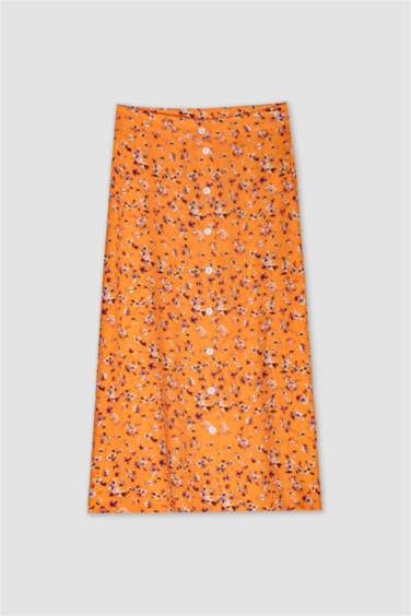 A Line Floral Midi Skirt
