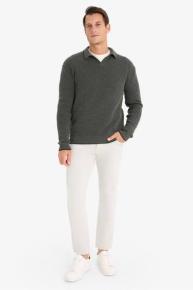 Standart Fit Polo Yaka Triko Kazak