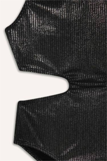 مايو بنات من قماش لامع