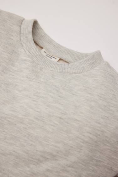 سويت شيرت بيبي اولادي بيزك سادة قصة عادية ببطانة ناعمة