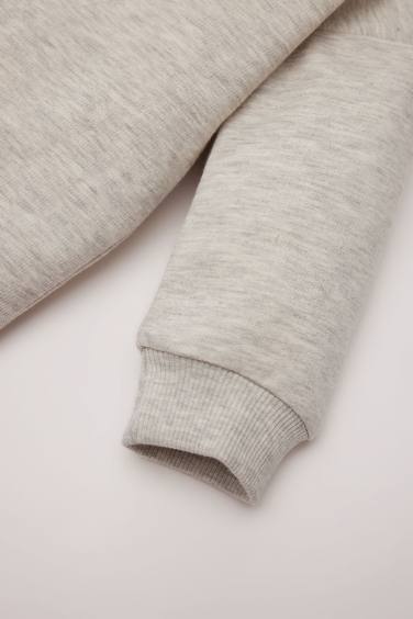 سويت شيرت بيبي اولادي بيزك سادة قصة عادية ببطانة ناعمة