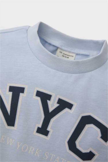 Baby Boy Regular Fit Crew Neck Slogan Printed T-Shirt