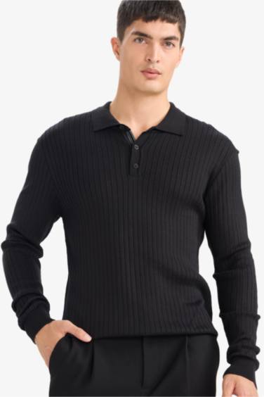 Standard Fit Polo Collar Knitwear Pullover