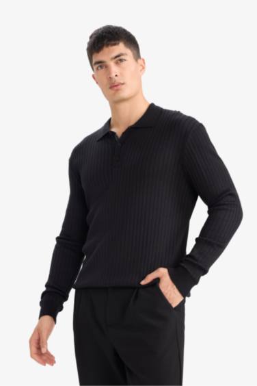 Standard Fit Polo Collar Knitwear Pullover