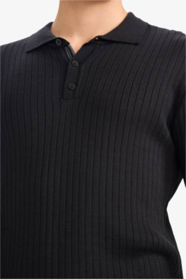 Standard Fit Polo Collar Knitwear Pullover