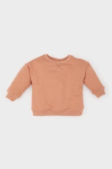 Baby Girl Crew Neck Basic Sweatshirt