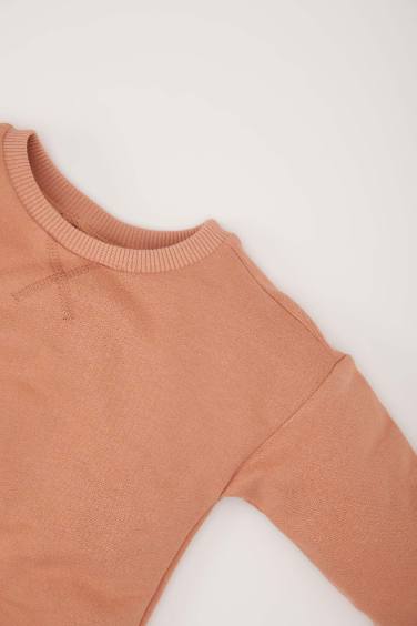 Baby Girl Crew Neck Basic Sweatshirt