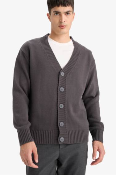 Relax Fit V-Neck Knit Cardigan