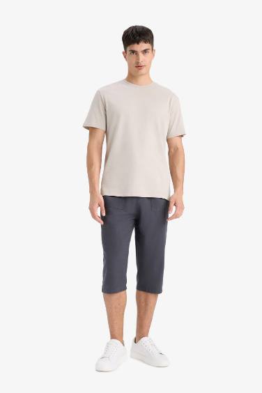 Regular Fit Cotton Capri Pants