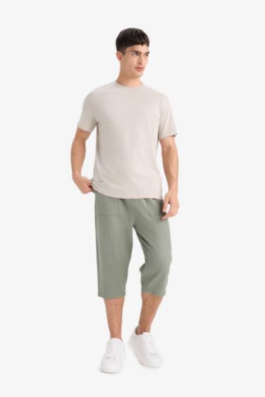 Regular Fit Cotton Capri Pants