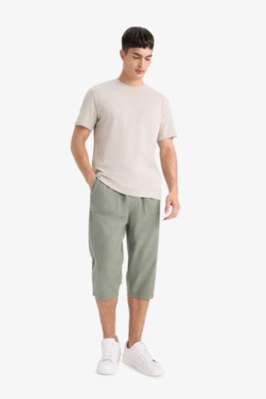 Regular Fit Cotton Capri Pants