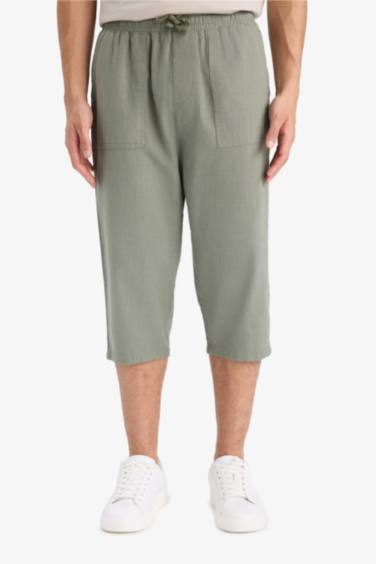 Regular Fit Cotton Capri Pants